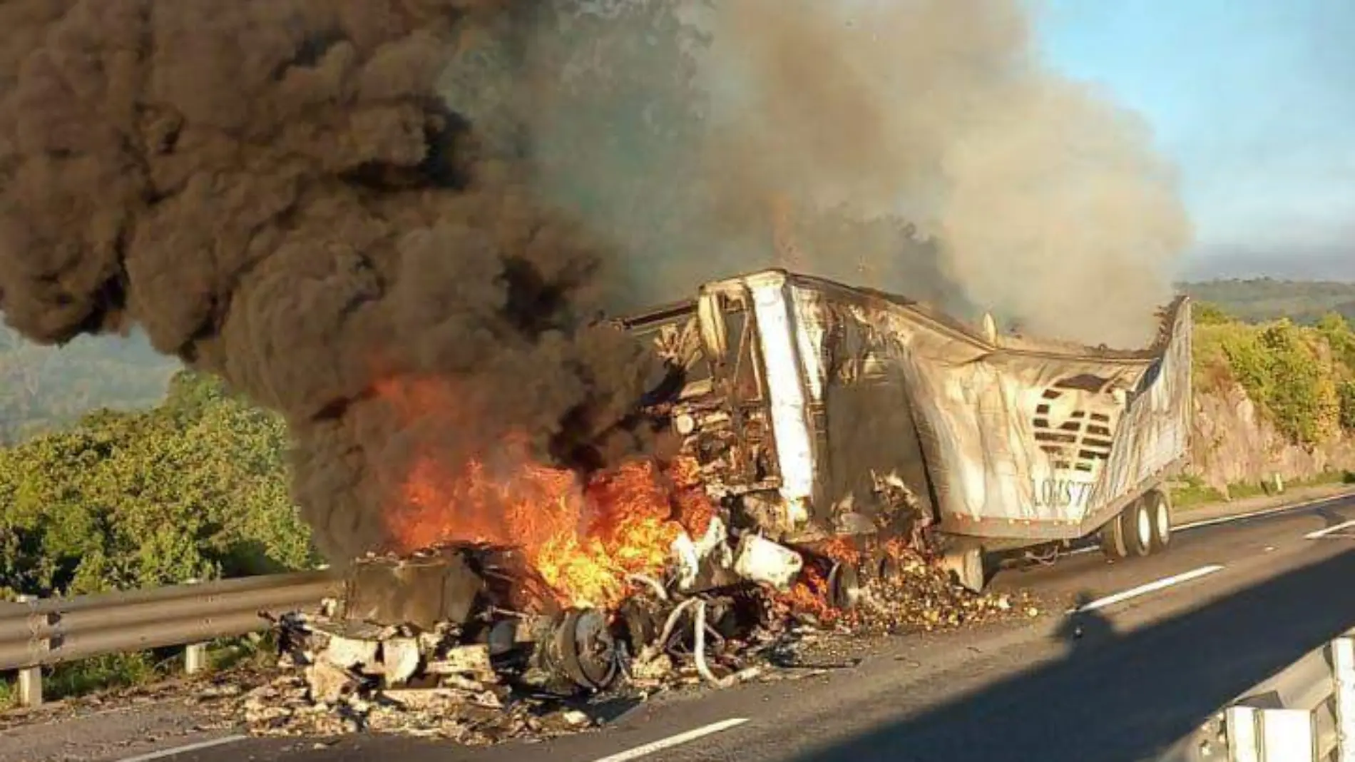 Fuego consumió un tráiler (2)